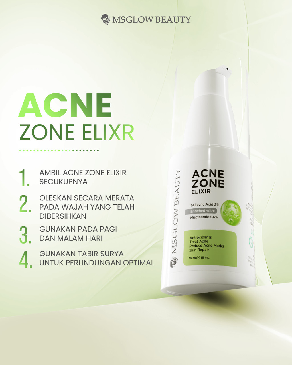 Jual MS GLOW - ACNE ZONE ELIXIR - 15 ML | Shopee Indonesia