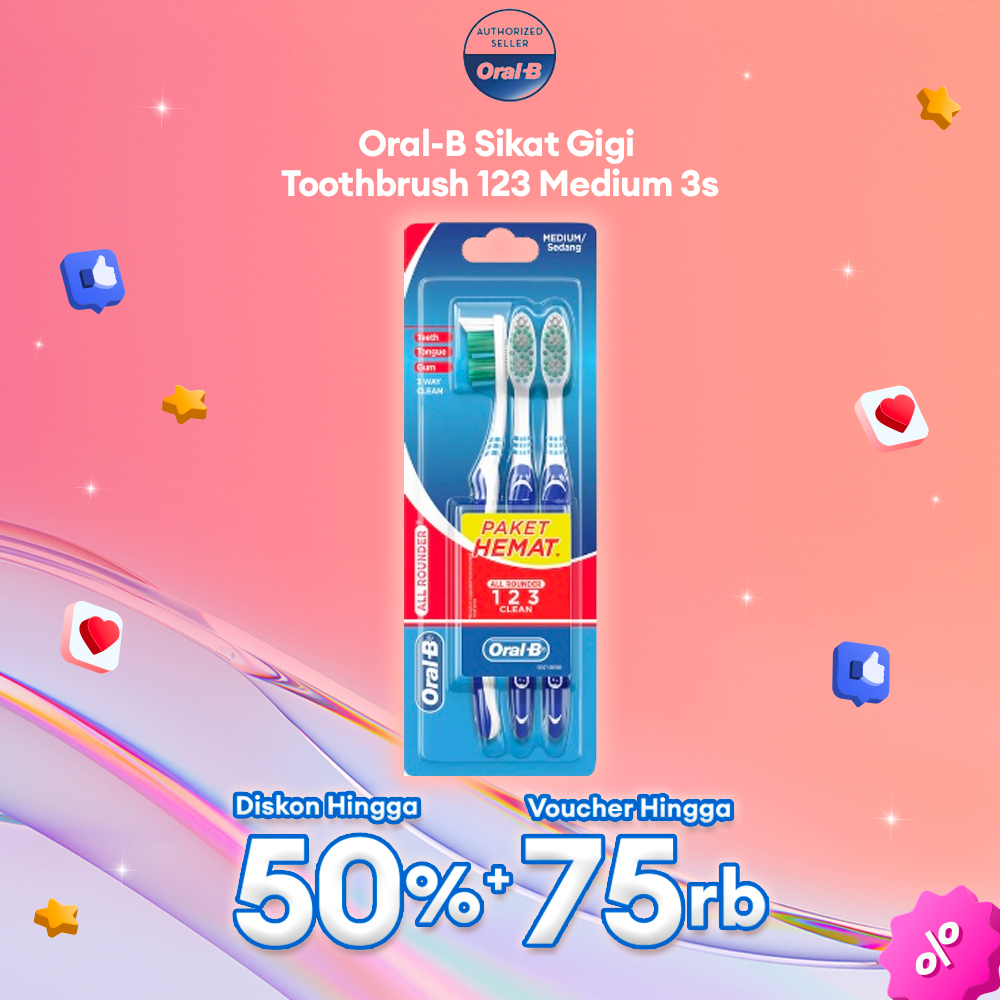 Jual Oral-B Sikat Gigi Toothbrush 123 Medium 3s [P&G] | Shopee Indonesia