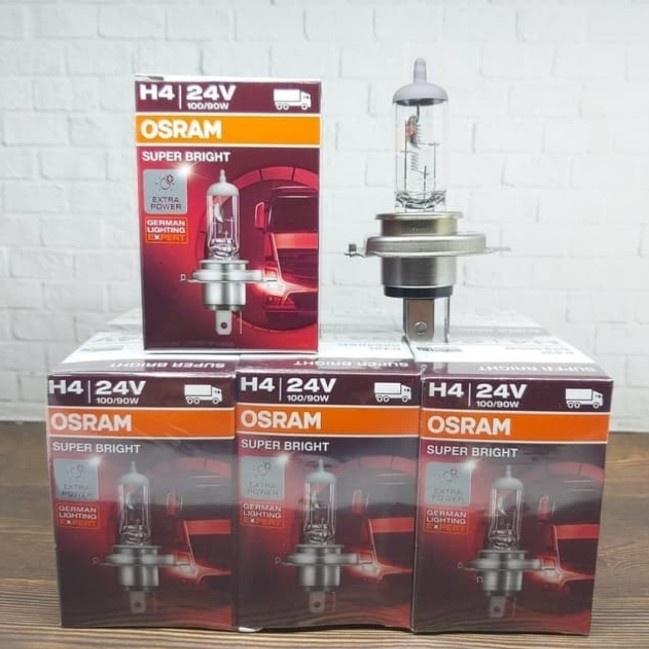 Jual BOHLAM LAMPU MOBIL HALOGEN OSRAM H4 24V 100/90W - SUPER BRIGHT ...