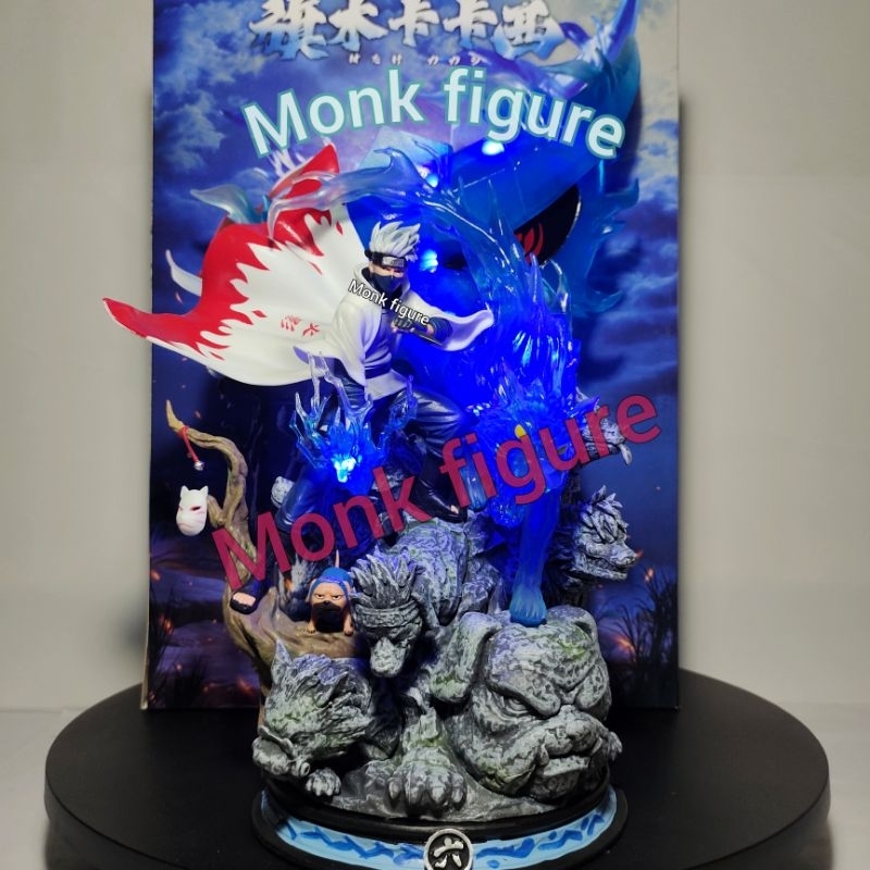 Jual Statue Naruto Kakashi Clouds Studio Design Recast with LED Figure ...