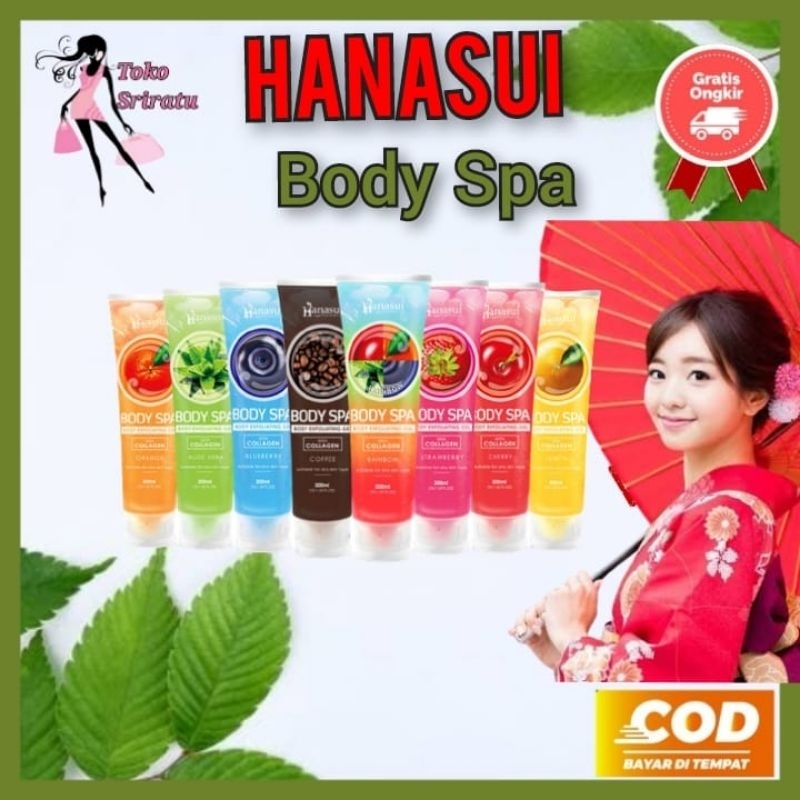 Jual HANASUI Body Spa Exfoliating Gel with Collagen 300ml 130mL Halal