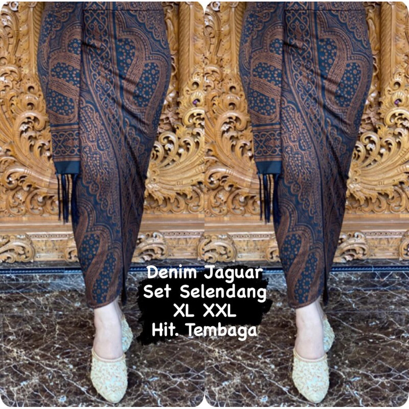 Jual ROK SONGKET BALI SET SELENDANG JAGUAR PREMIUM KAMEN JADI SET