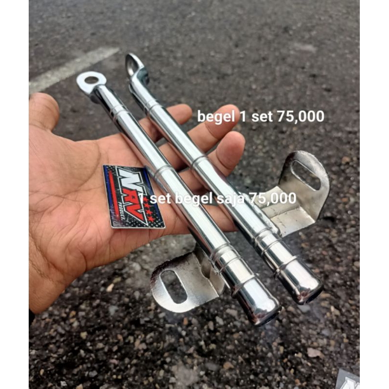 Jual behel besi CB panjang begel Cb set manisan shok 1set begel Cb besI ...