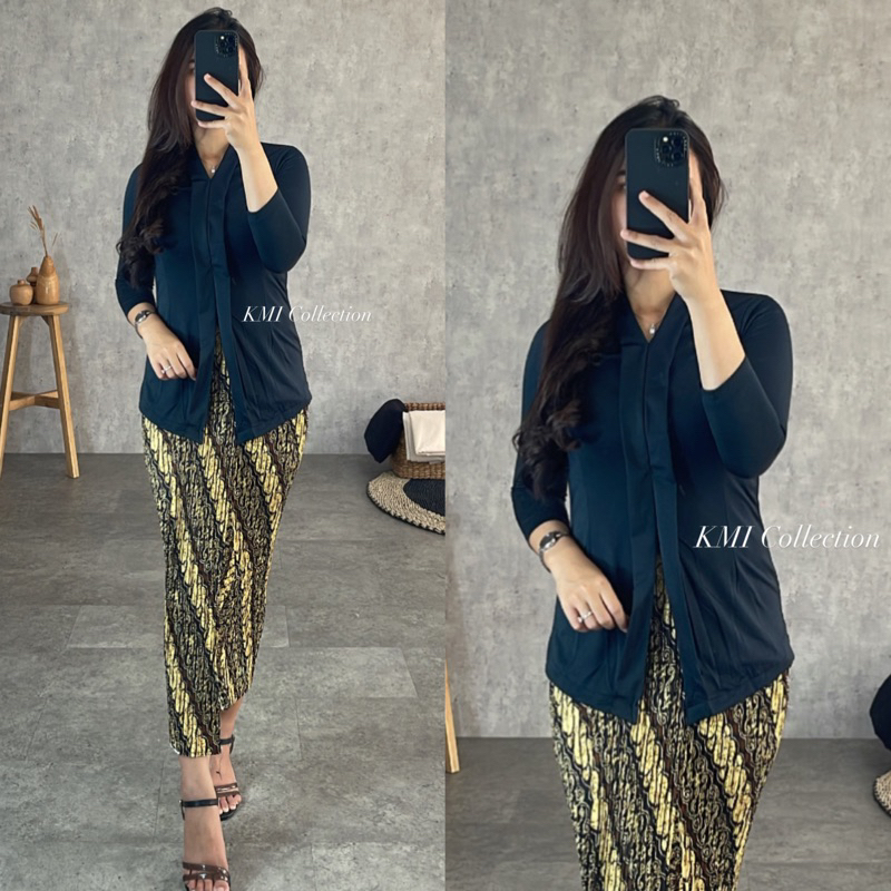 Jual Kebaya Bali Kartini Kaos Hitam / Kebaya Bali Set | Shopee Indonesia