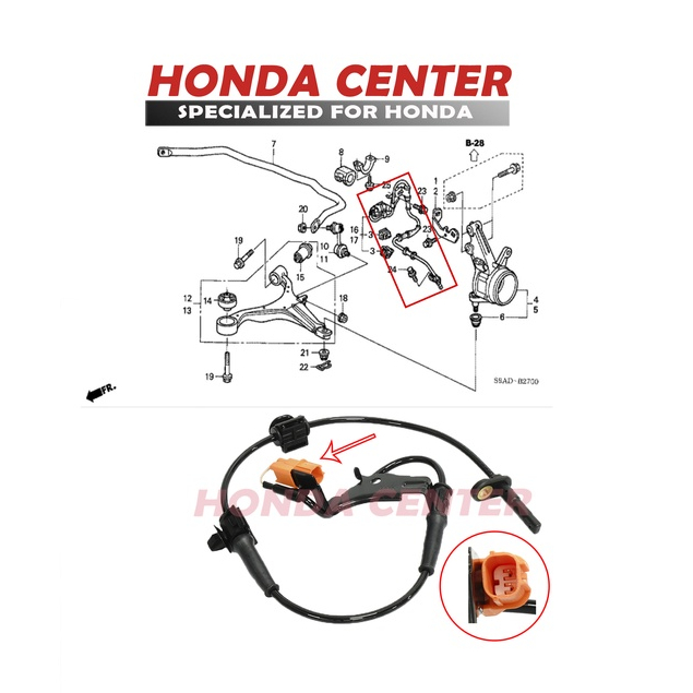 Jual Sensor Kabel Abs Depan Kanan Honda Crv Rd Gen Shopee Indonesia