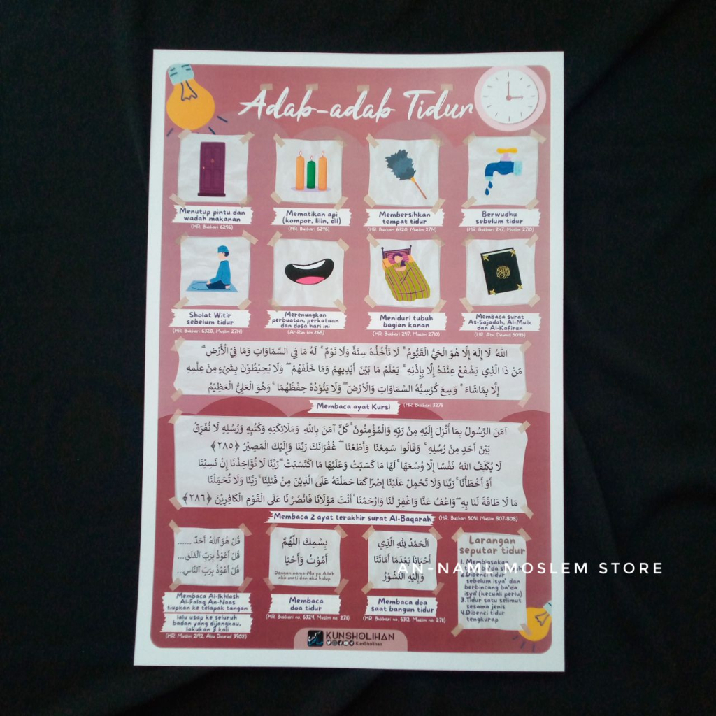 Jual Poster Anak Adab-Adab Tidur. Kun Sholihan | Shopee Indonesia