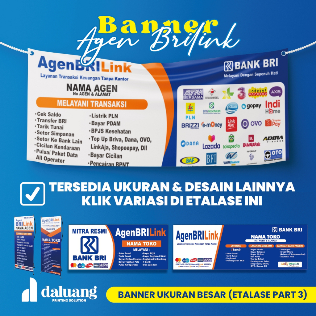 Jual Spanduk Agen BRILink Custom (Banner Part 3 Ukuran Besar) Bisa COD ...