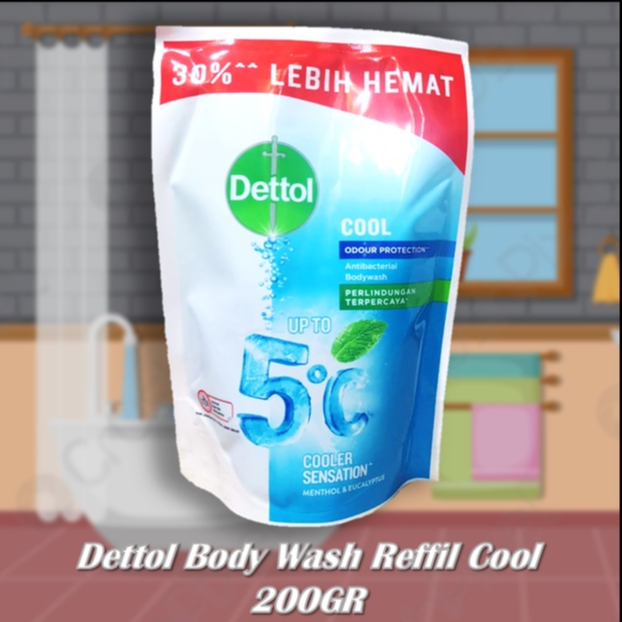 Jual Dettol Body Wash Reffil Cool 200GR Shopee Indonesia