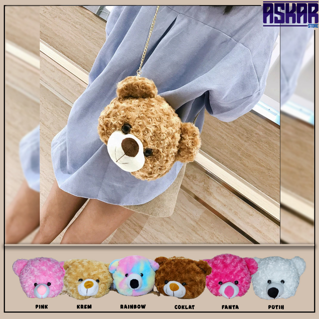 Jual Tas boneka lucu kepala beruang tas selempang teddy bear | Shopee