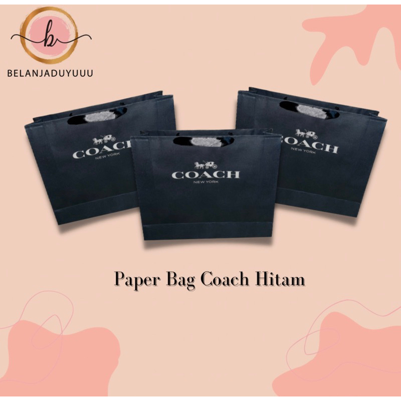 Jual Paper Bag Coach Hitam Pembungkus Kado Tas Branded READY STOCK JKT Shopee Indonesia