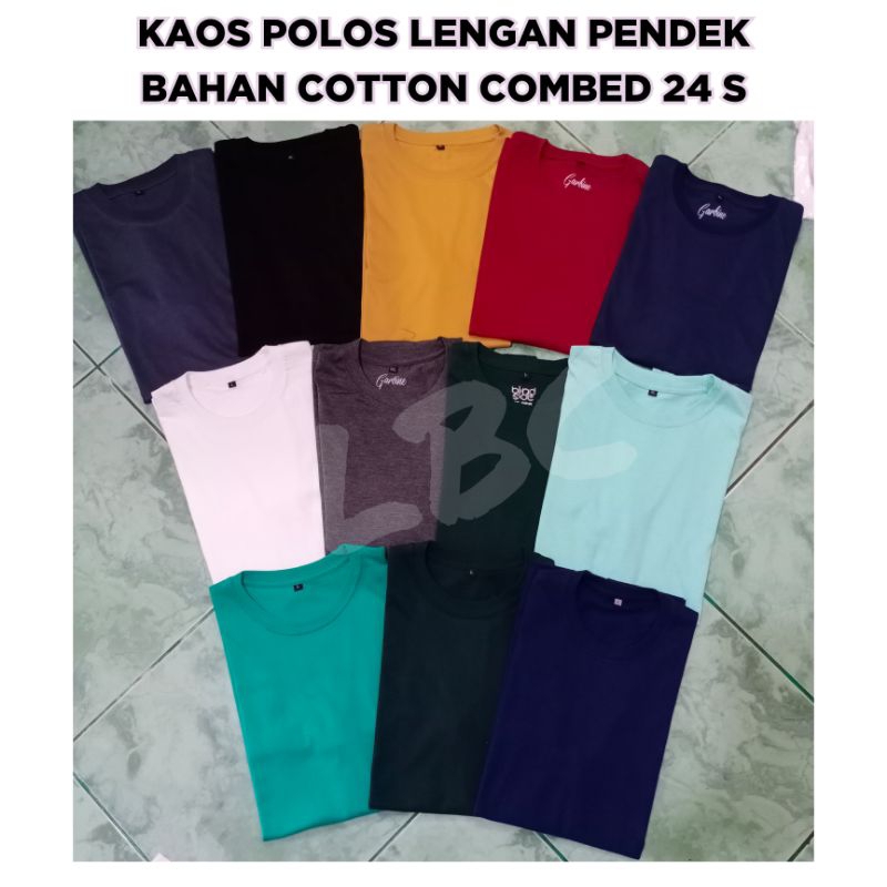 Jual Kaos Polos Lengan Pendek Cotton Combed Premium | Shopee Indonesia