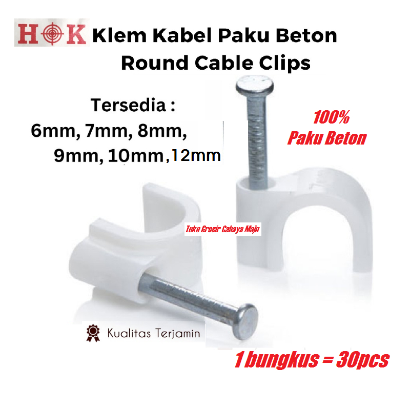 Jual Klem Kabel Listrik Clib Kabel Paku Beton 6 7 8 9 10 12 Mm Shopee