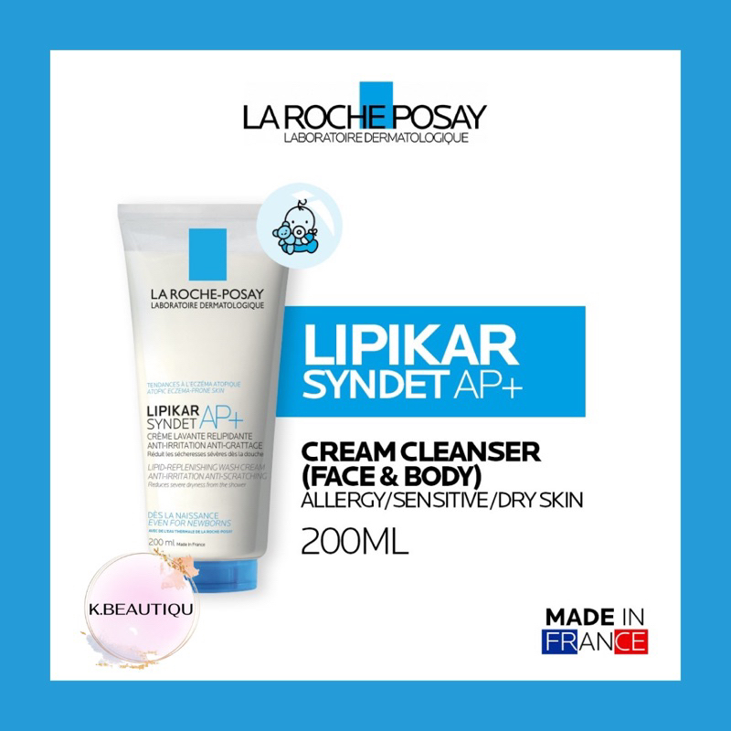 Jual La Roche Posay Lipikar Syndet AP+ Cream Cleanser 200ml | Shopee ...