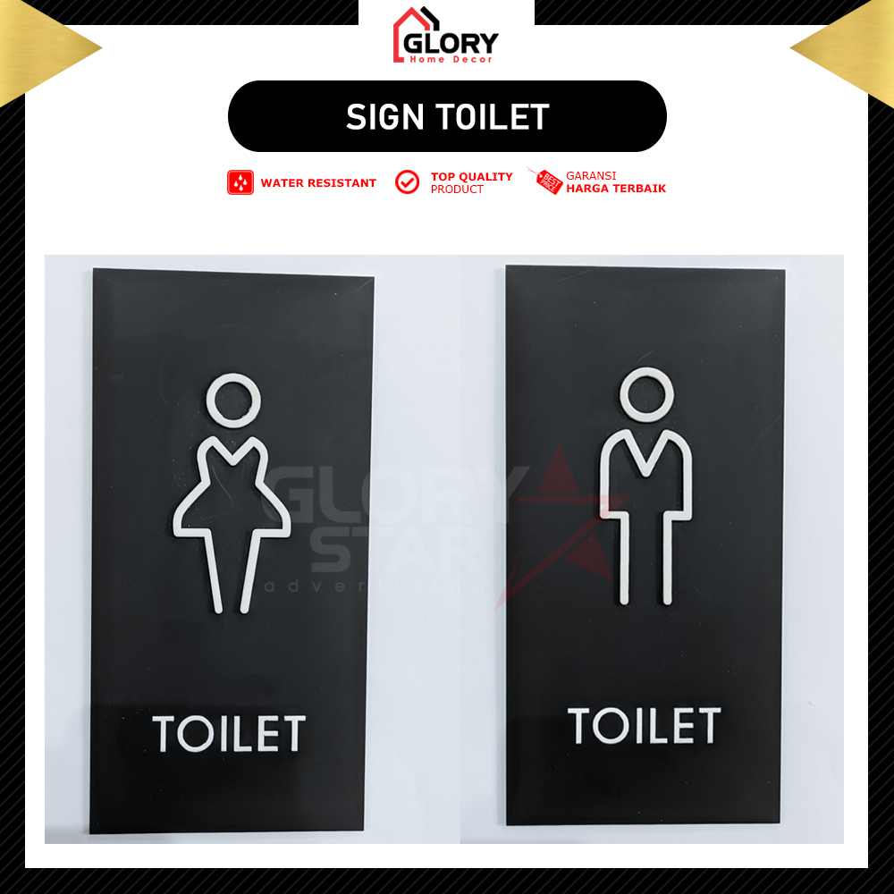 Jual Sign 3d Akrilik Toilet Set Male Female Penanda Pintu Kamar Mandi Laki Laki Perempuan 1 3542