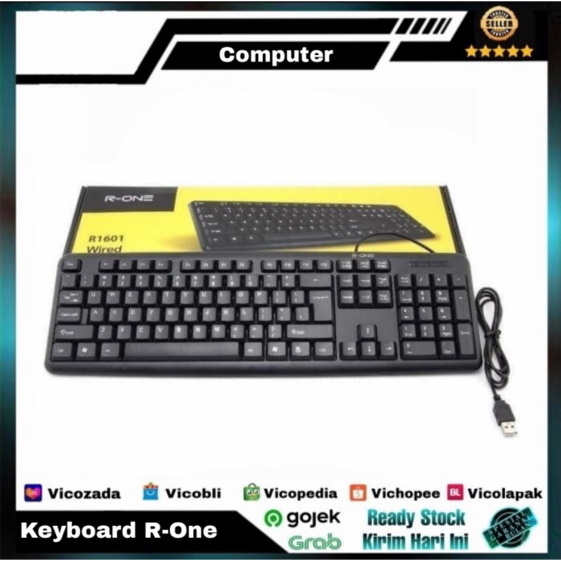 Jual Keyboard Computer PC Qwerty Kabel USB RONE R-ONE R1 High Quality ...