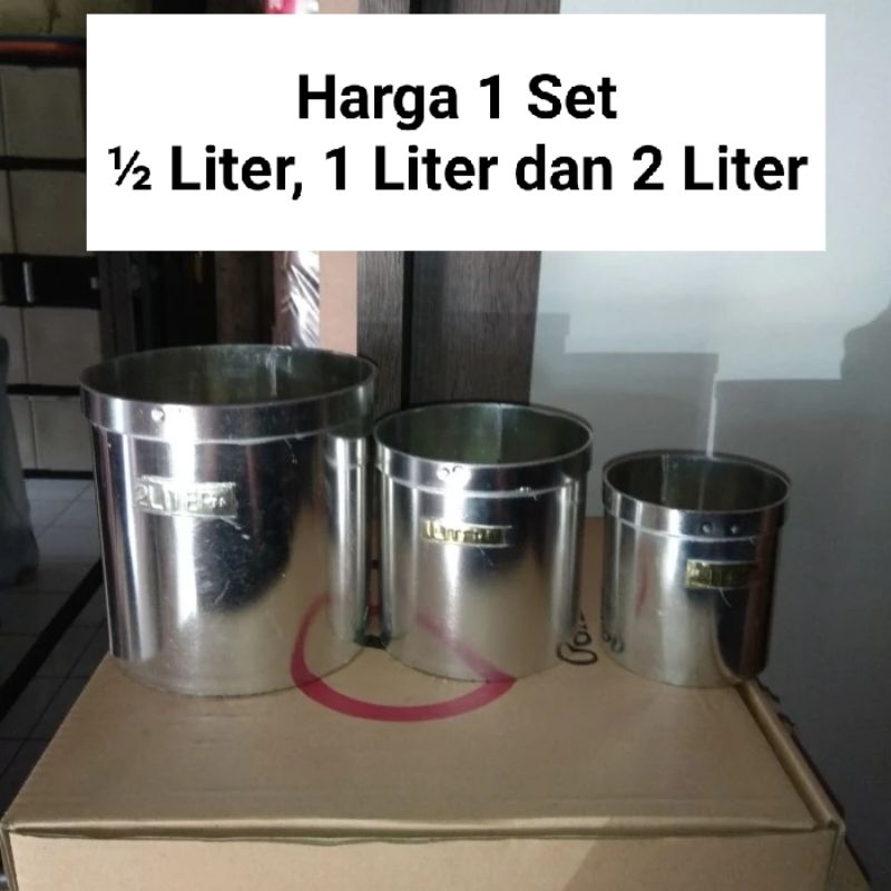 Jual literan beras takaran beras Satu set (½ Liter, 1 Liter dan 2 Liter ...