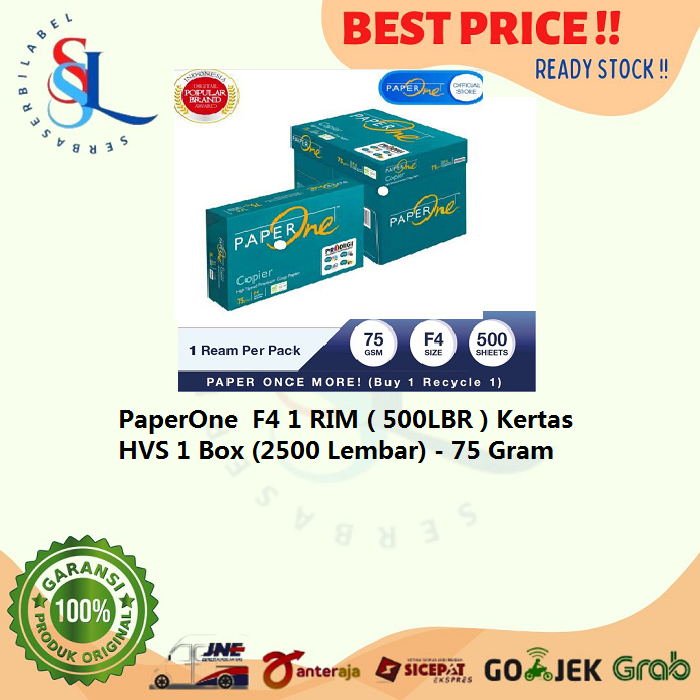 Jual Paperone F4 1 Rim 500 Kertas Hvs 1 Box 2500 Lembar 75 Gram