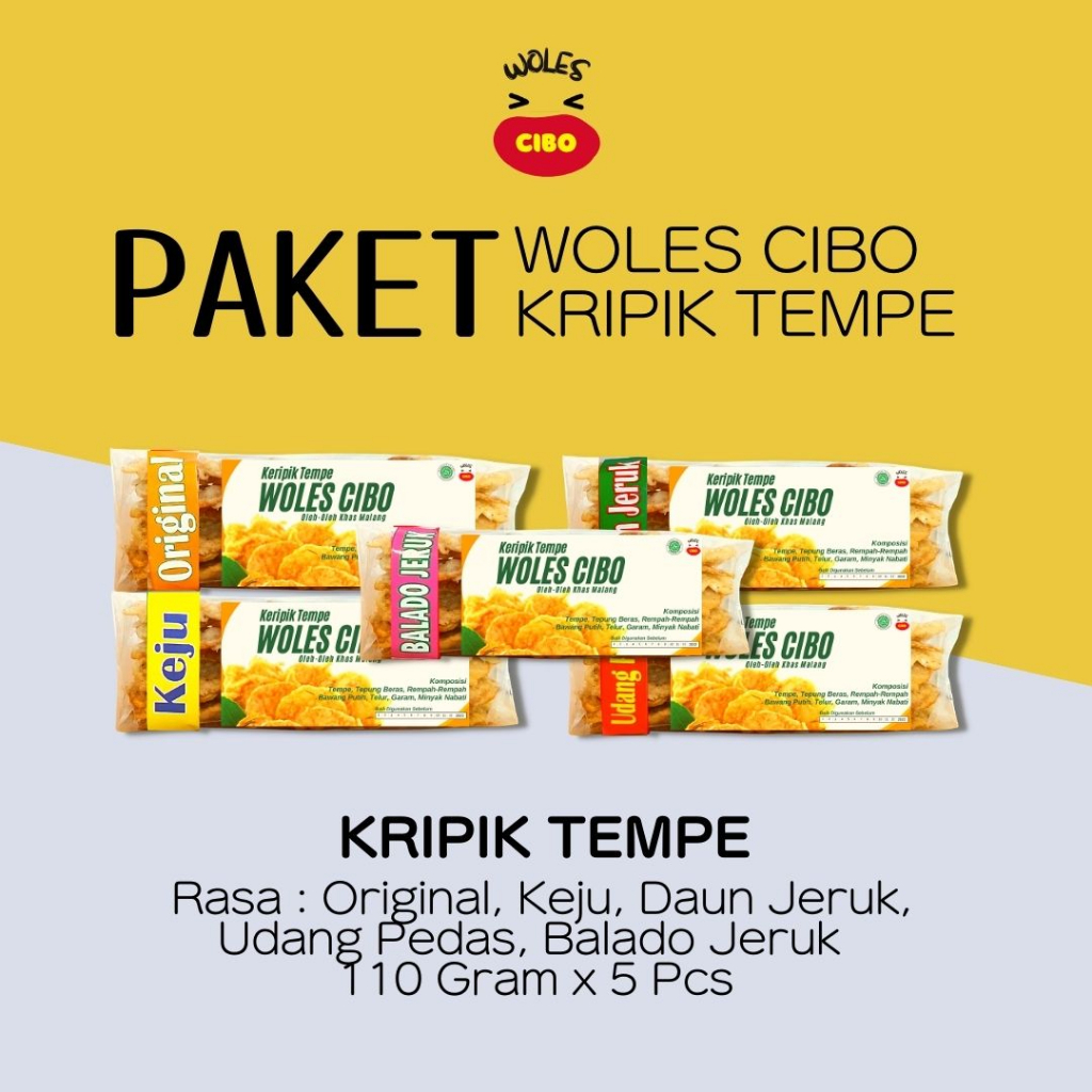 Jual Paket Kripik Tempe Oleh Oleh Khas Malang Berbagai Rasa Isi 5 Pcs