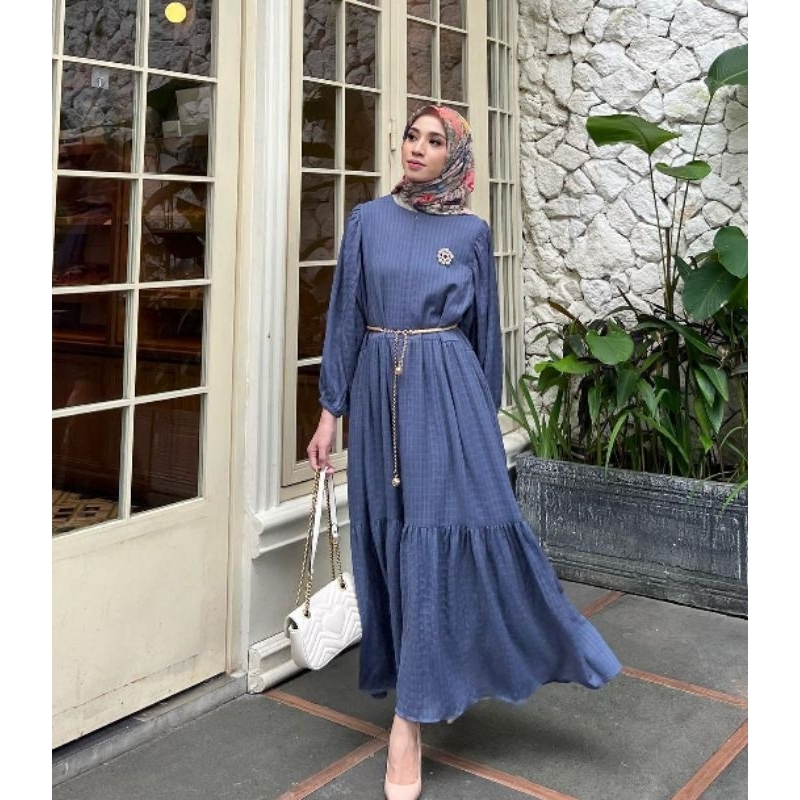 Jual Amena Dress By Gonegani Denim Shopee Indonesia