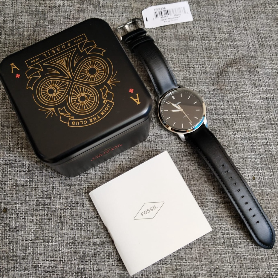 Jual Fossil FS5398 Original Jam Tangan Pria Minimalis Leather Strap FS ...