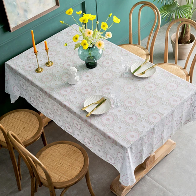 Jual Taplak Meja Makan Kotak Persegi Anti Air Alas PVC Taplak Meja