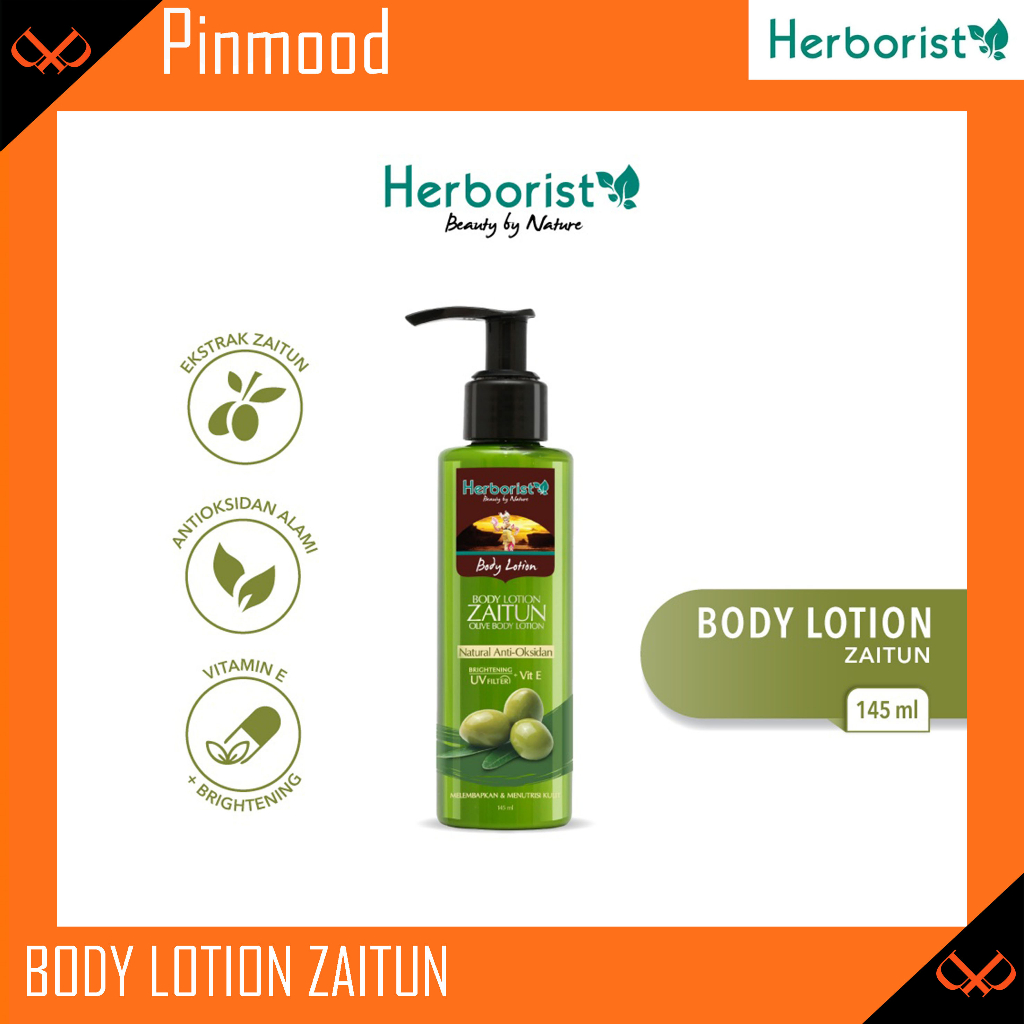 Jual HERBORIST BODY LOTION ZAITUN [ 145 ML ] NATURAL OLIVE VITAMIN E UV FILTER BRIGHTENING