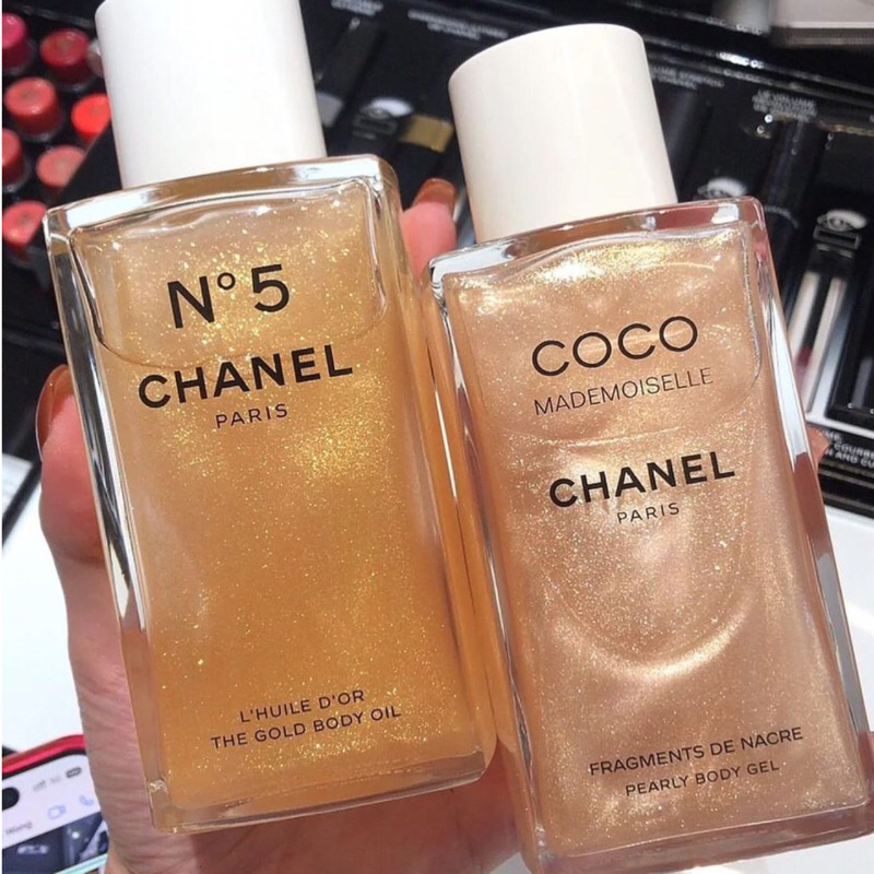 CHANEL NO 5 THE GOLD BODY OIL CH4NEL C.H.AN.E.L CHANEL COCO MADEMOISELLE  PEARLY BODY GEL LIMITED EDITION
