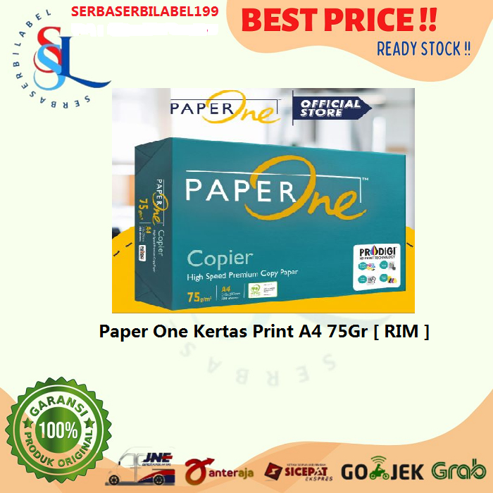 Jual Paperone Kertas Hvs A4 75gr Paper One Print Fotocopy 1 Rim