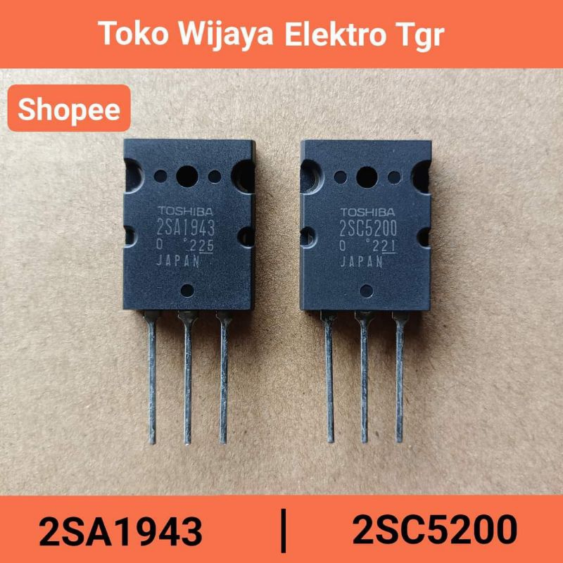 Jual Audio Sparepart | Transistor Toshiba 2SA1943 | 2SC5200 TR 15A 230V