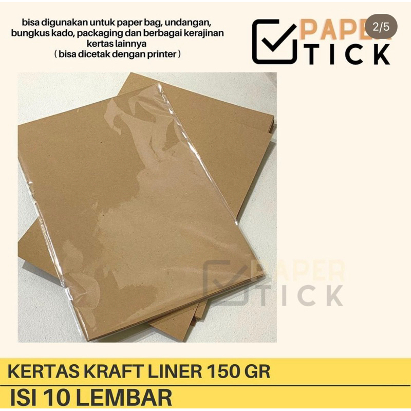 Jual Kertas Kraft Liner A4 150Gr (1 Bungkus Isi 10 Lembar) | Shopee ...