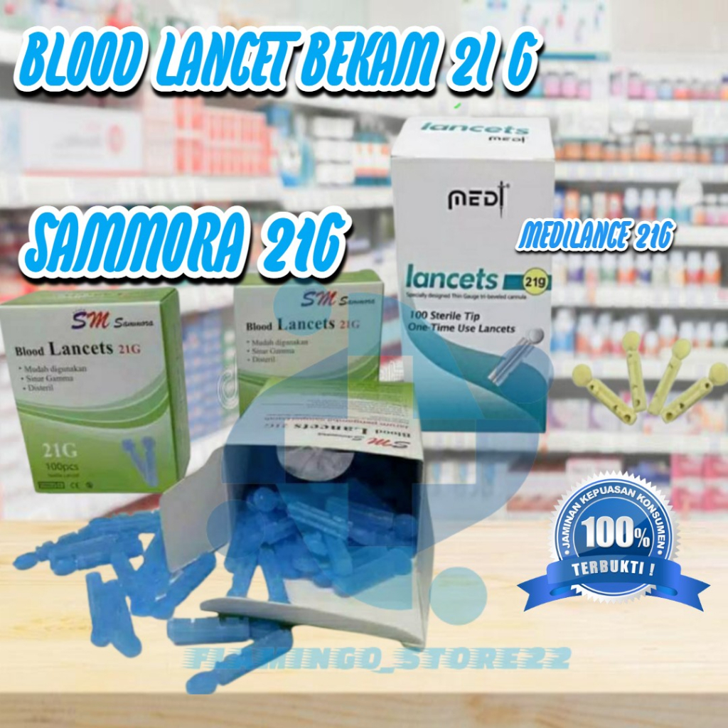 Jual Blood Lancet Jarum Lancet Medilance 21G / Bekam Sammora 21 G ...