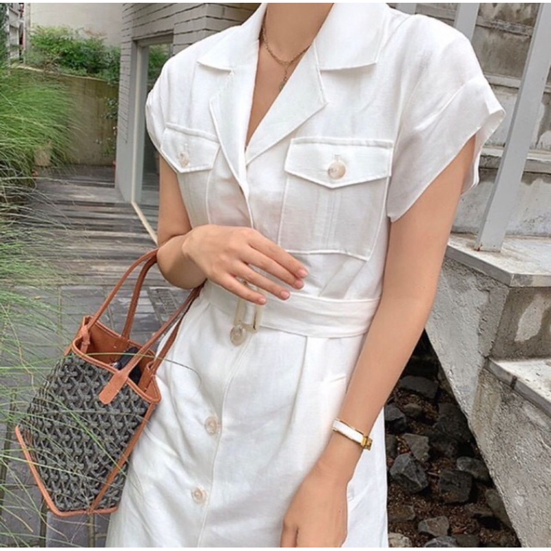 Jual James Dress Formal Korean Chic Style Look Summer Spring Rapi Sopan ...