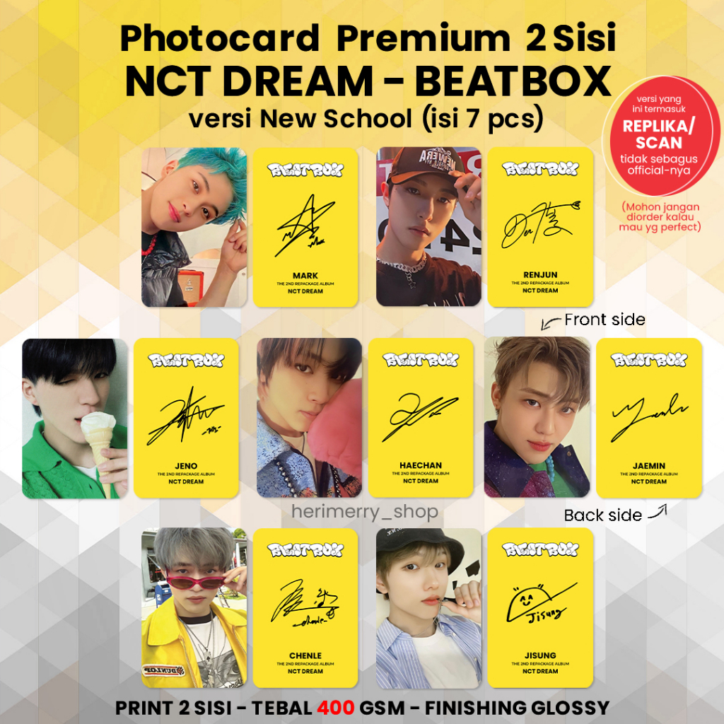 Jual GRT.19Jn23r ‣ (ISI 7 PCS) Photocard NCT DREAM BEATBOX - Photo