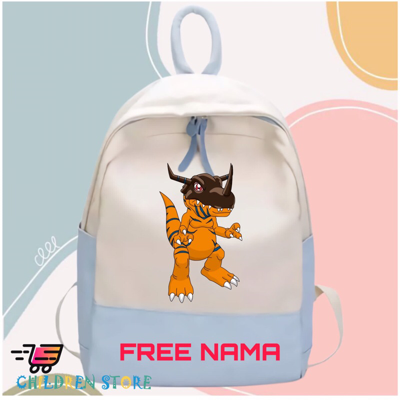 Jual TAS RANSEL ANAK BACKPACK ANAK SEKOLAH MOTIF DIGIMON AGUMON