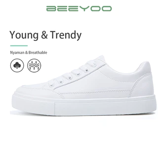 Beeyoo Sepatu Sneakers Wanita Sepatu Kekinian Korea Wanita Casual Tali Shoes Putih WK108