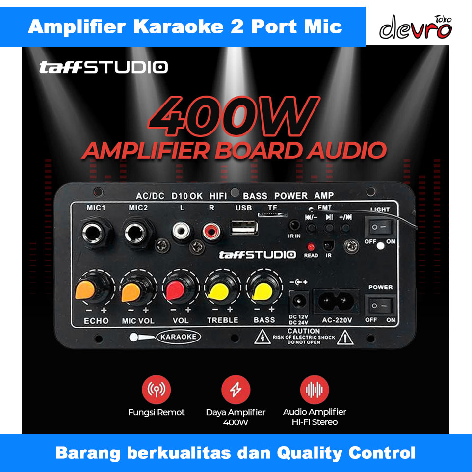 Jual Amplifier Board Audio Bluetooth USB FM Subwoofer DIY 400W Karaoke