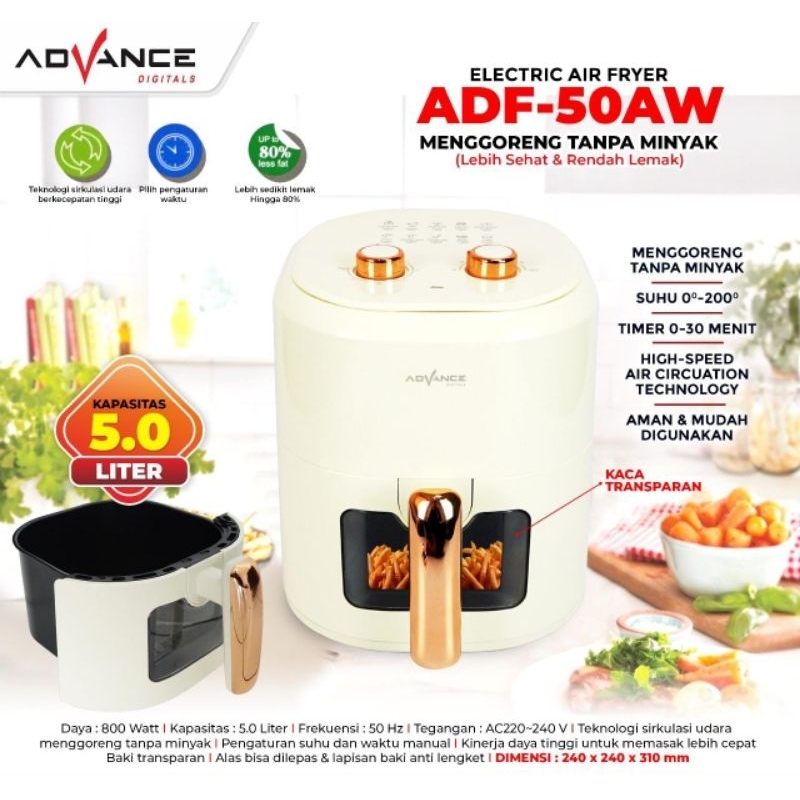 Jual Air Fryer ADF-50AW 5L ELECTRIC AIR FRYER MURAH BERKUALITAS GARANSI