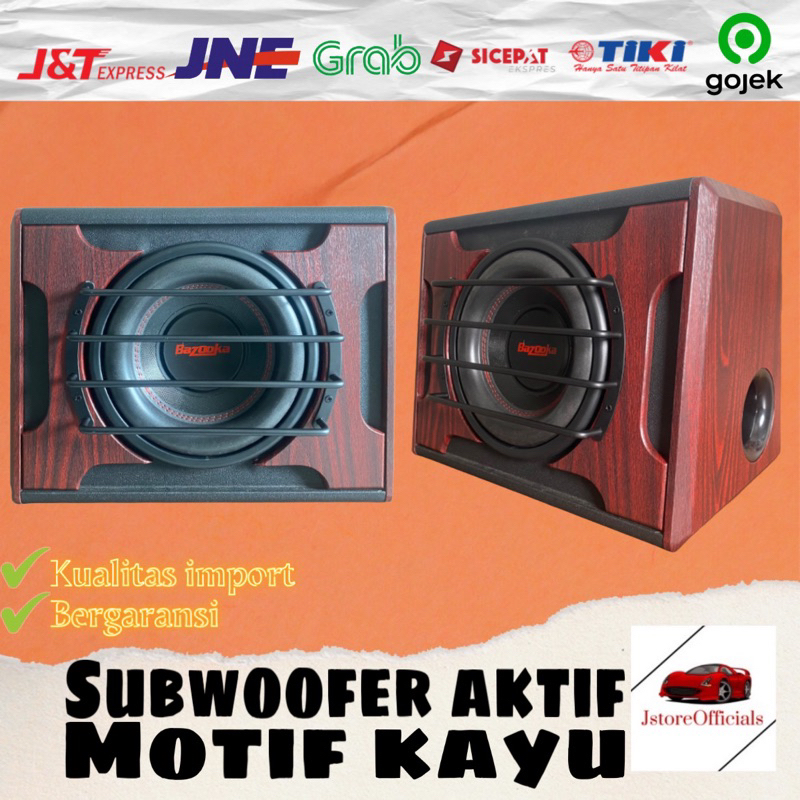 Jual Basstube / Subwoofer Aktif 10 Inch Bazooka – Motif Kayu Port