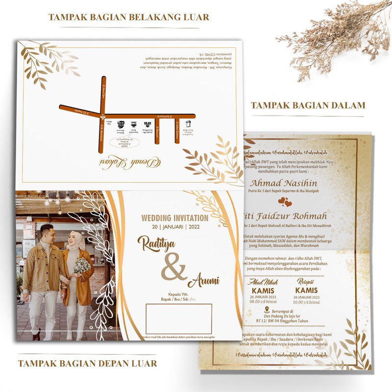 Jual Cetak Undangan Custom Foto Unik Simple Rustic | Shopee Indonesia