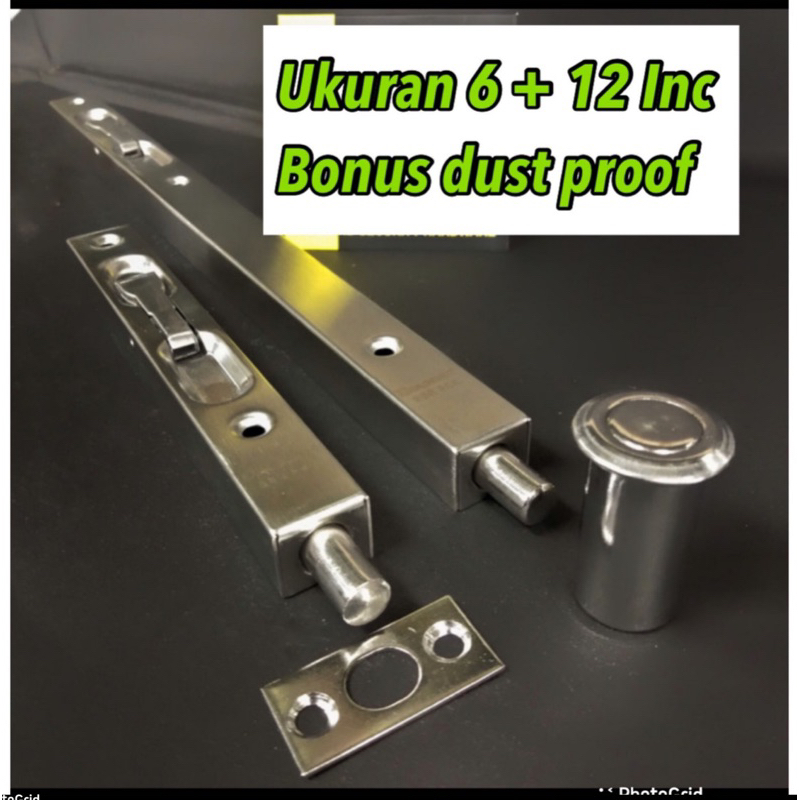 Jual Grendel Tanam Flush Bolt 6” + 12” Inch + dust proof penutup ...