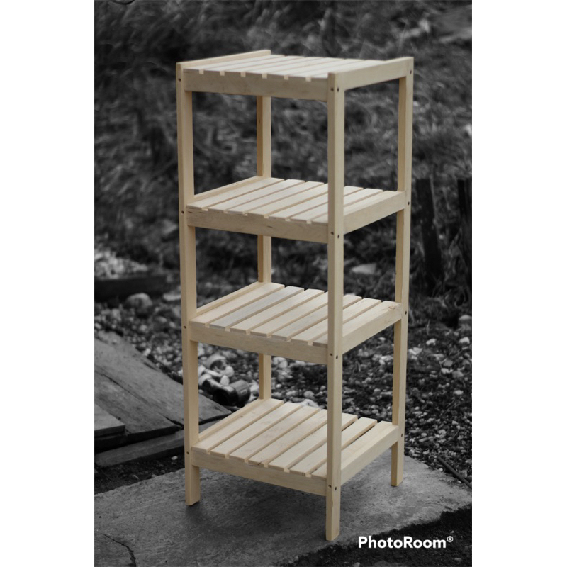 Jual Oana Wooden Shelf Tingkat Rak Kayu Rak Serbaguna Rak Sudut Rak Bunga Rak