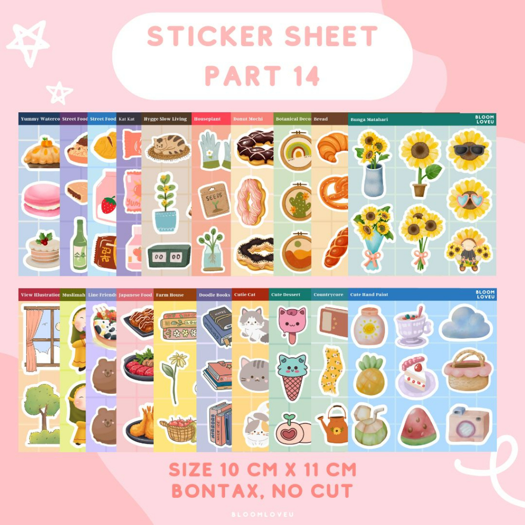 Jual STICKER SHEET AESTHETIC STIKER JOURNAL BUJO DECO PLANNER POLCO ...