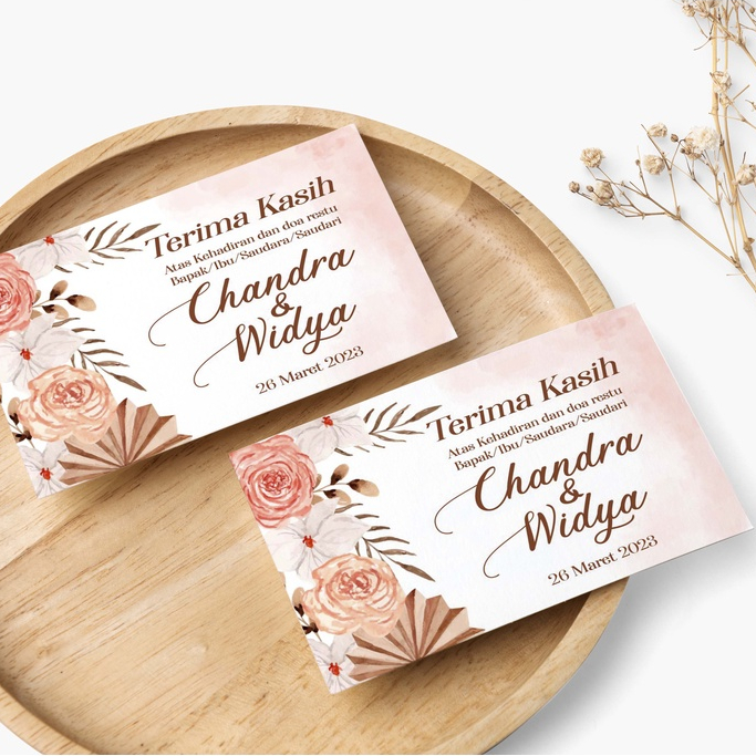 Jual Cetak kartu ucapan bisa custom / pernikahan / THANK YOU CARD