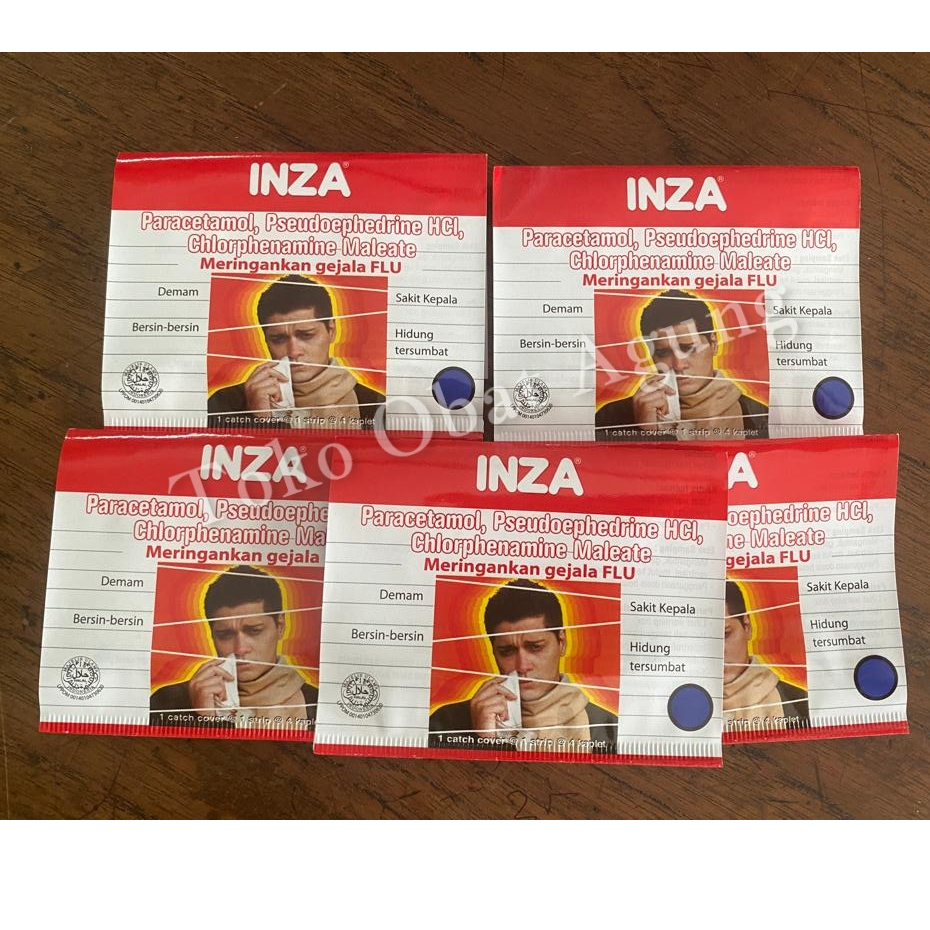 Jual Inza (1 Strip Isi 4 Tablet). Obat Flu, Demam, Batuk, Pilek, Hidung ...