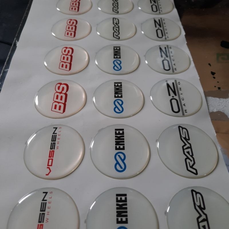 Jual STIKER TIMBUL RESIN LENTUR 4.3 CM EMBLEM BS ENKEI OZ RACING RAYS ...