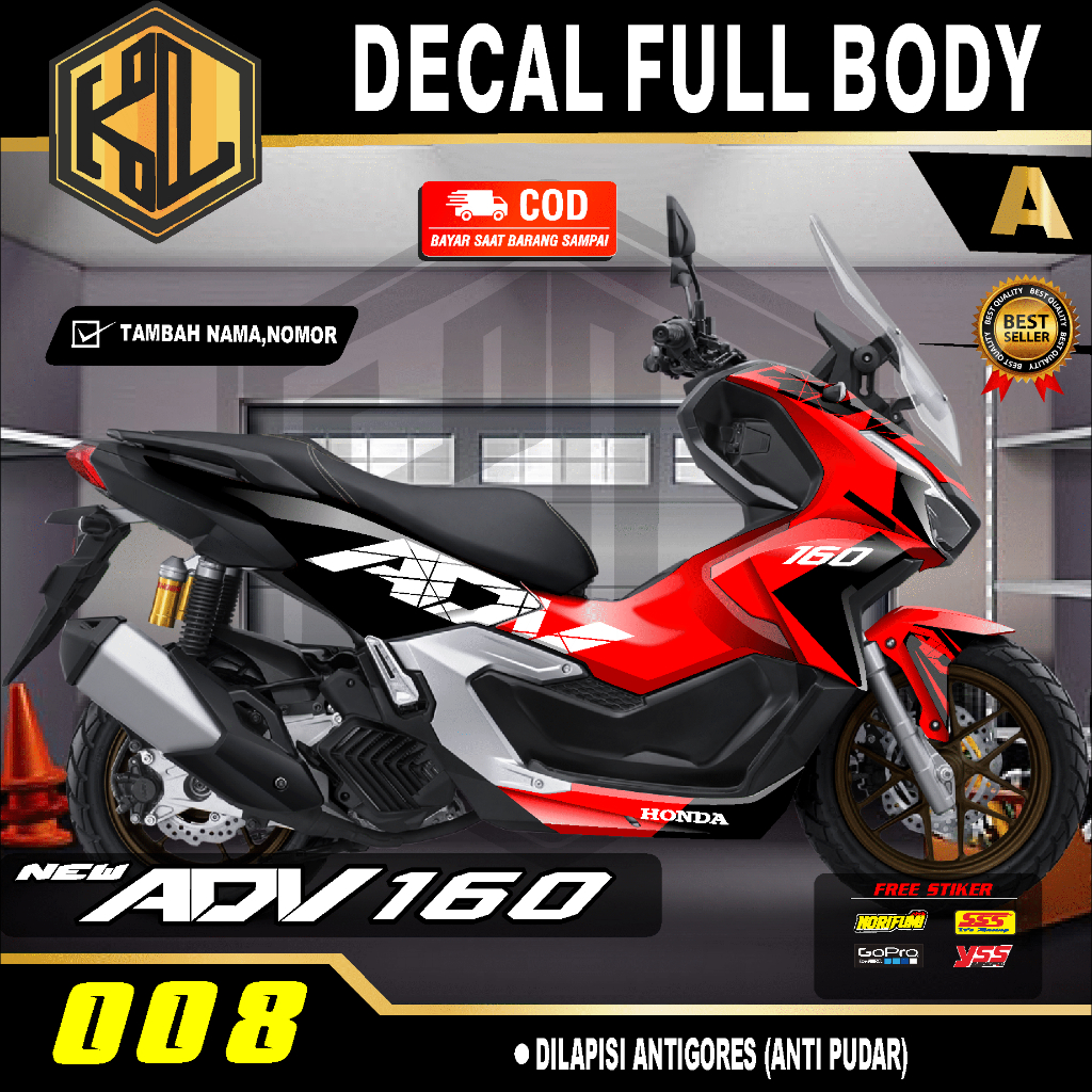 Jual Cod Decal Sticker Variasi Fullbody Honda Adv Dekal Stiker Adv Desain Minimalis Kalem