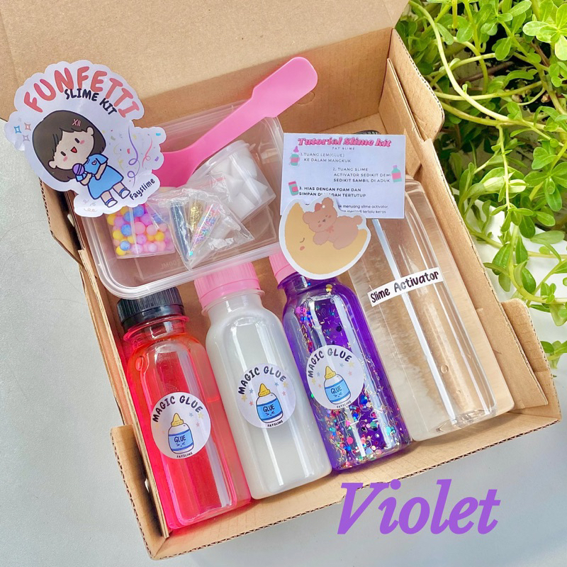 Jual Funfetti Slime kit lengkap free sticker | Shopee Indonesia