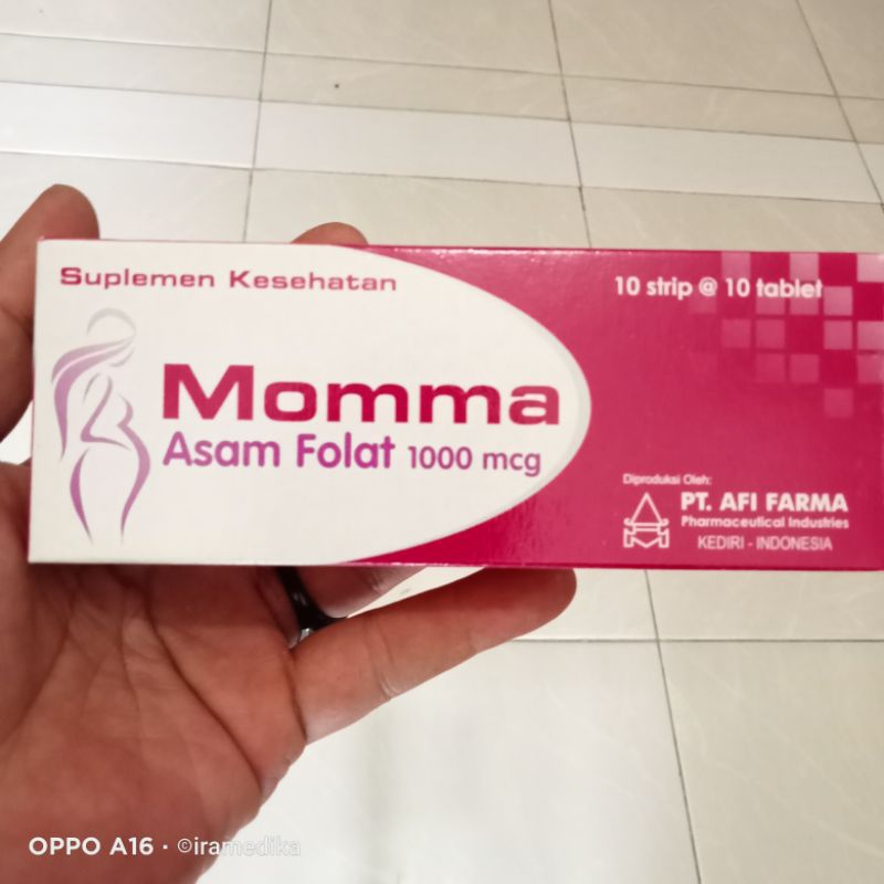 Jual MOMMA Asam Folat 1000mcg Suplemen Kesehatan Kehamilan 100tablet ...