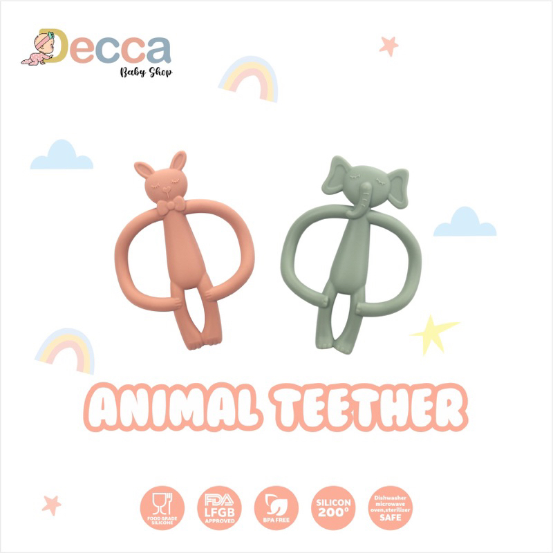 Jual DECCA Animal Character Teether Premium Silicone ( mainan gigitan