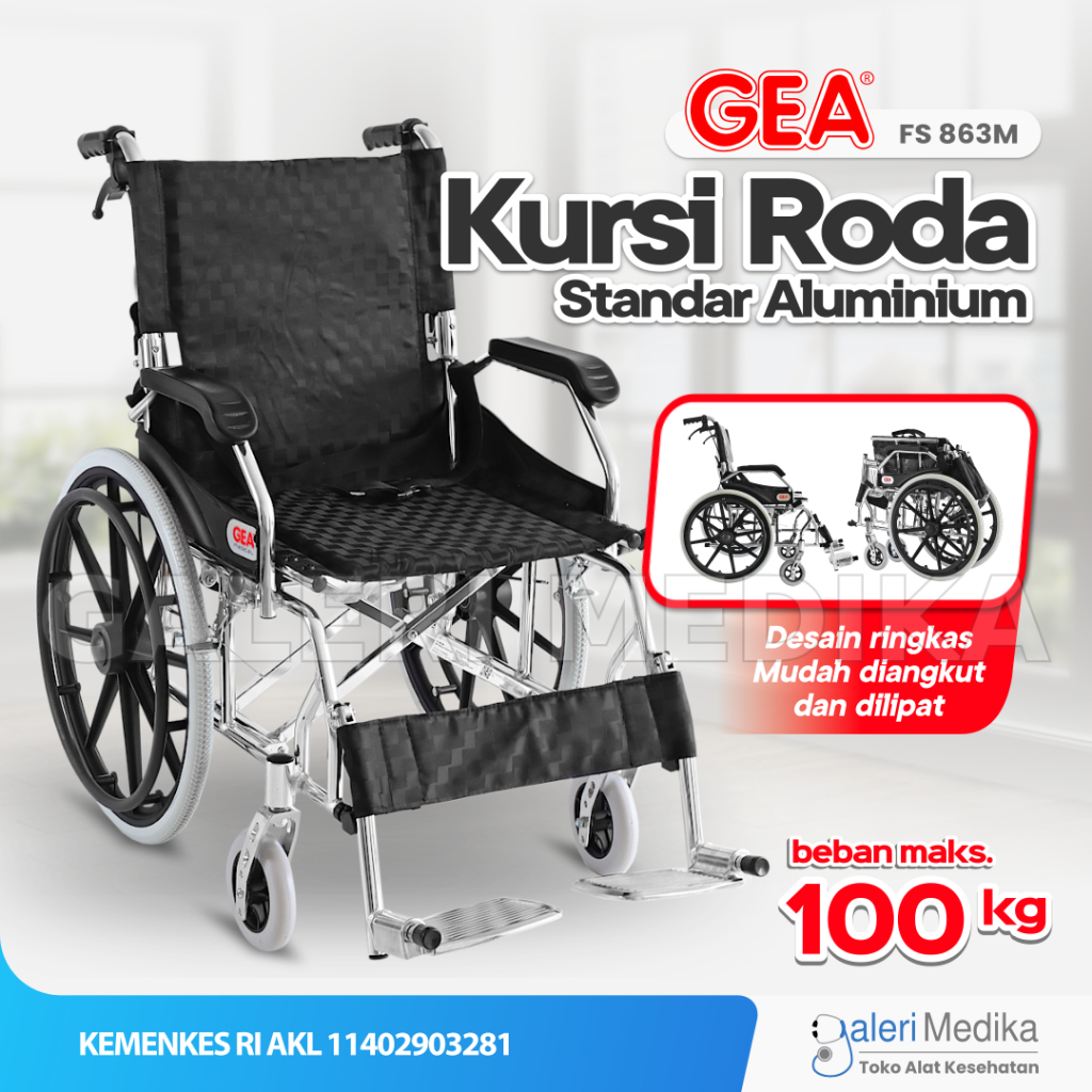 Jual Kursi Roda Gea Fs Aluminium Wheelchair Kursi Roda Semi Travel Bisa Lipat Shopee